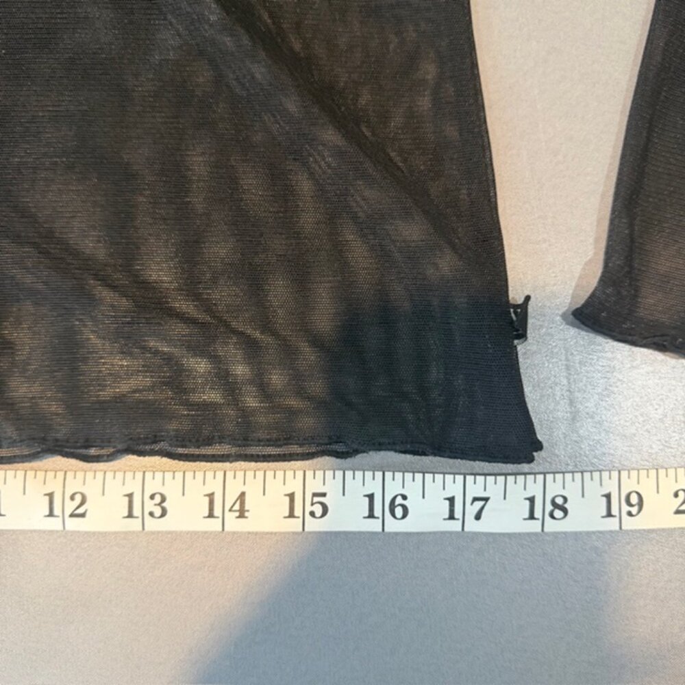 Vine Street Sheer Mesh Zip Hoodie Black Goth Y2K Cyber Fairy Grunge Size S - Picture 9 of 11